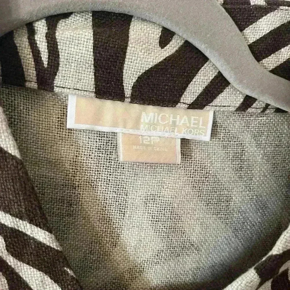 NWOT Michael Kors Brown & White Zebra Jacket Size 12P - Picture 5 of 11